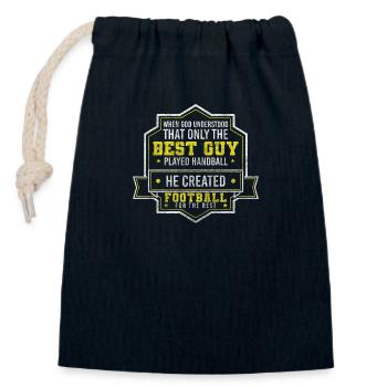 Handballer Competition Goal - Closable cotton gift bag (14x20cm) - navy - Front