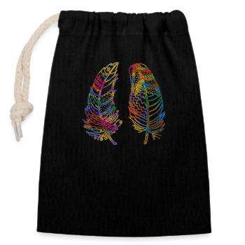 Pen - Closable cotton gift bag (14x20cm) - black - Front