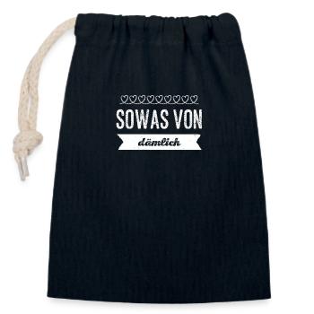 richtig dumm - Verschließbarer Geschenkbeutel aus Baumwolle (14x20cm) - Navy - Vorne