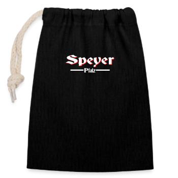Speyer - Verschließbarer Geschenkbeutel aus Baumwolle (14x20cm) - Schwarz - Vorne
