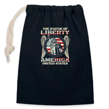 Nation militaire patriote des États-Unis - Sac cadeau en coton avec cordon (14 x 20 cm) - bleu marine - Devant