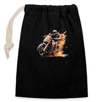 Résumé de compétition de course de moto à vitesse rapide - Sac cadeau en coton avec cordon (14 x 20 cm) - noir - Devant
