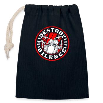 Music Guitar Concert - Closable cotton gift bag (14x20cm) - navy - Front