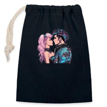 80s New Wave - Closable cotton gift bag (14x20cm) - navy - Front