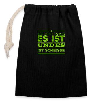miese Stimmung - Verschließbarer Geschenkbeutel aus Baumwolle (14x20cm) - Schwarz - Vorne