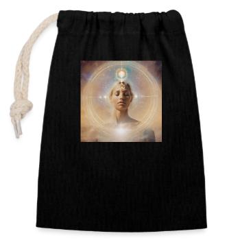 Astrologie - Sac cadeau en coton avec cordon (14 x 20 cm) - noir - Devant