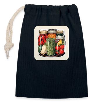 Einmachgläser Gemüse Herbst Harvest - Verschließbarer Geschenkbeutel aus Baumwolle (14x20cm) - Navy - Vorne