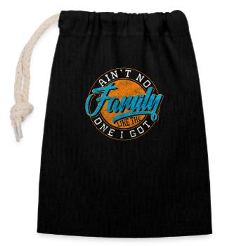 Family Reunion Party Kids - Closable cotton gift bag (14x20cm) - black - Front