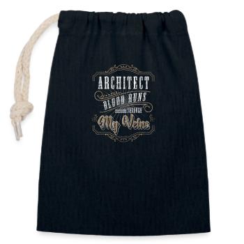 Designer Hausbau - Verschließbarer Geschenkbeutel aus Baumwolle (14x20cm) - Navy - Vorne