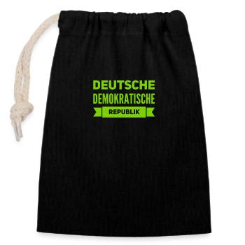 ich lebe im Osten - Verschließbarer Geschenkbeutel aus Baumwolle (14x20cm) - Schwarz - Vorne