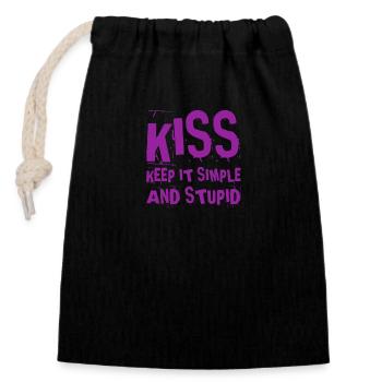 I just like it - Closable cotton gift bag (14x20cm) - black - Front