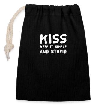 Simple is good - Closable cotton gift bag (14x20cm) - black - Front
