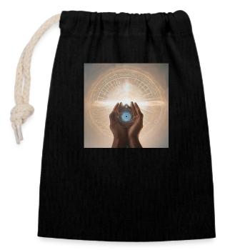 Astrologie Spiritualité Univers - Sac cadeau en coton avec cordon (14 x 20 cm) - noir - Devant
