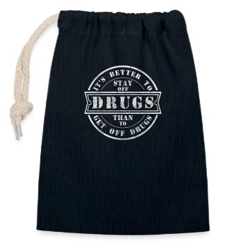 Drogen Süchtig Clean Neustart - Verschließbarer Geschenkbeutel aus Baumwolle (14x20cm) - Navy - Vorne