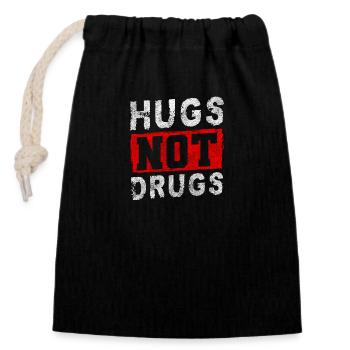 Drugs Addicted Hemp - Closable cotton gift bag (14x20cm) - black - Front