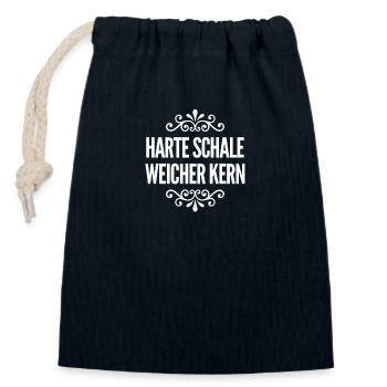 weicher Kern - Verschließbarer Geschenkbeutel aus Baumwolle (14x20cm) - Navy - Vorne