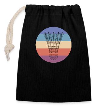 Badminton - Closable cotton gift bag (14x20cm) - black - Front