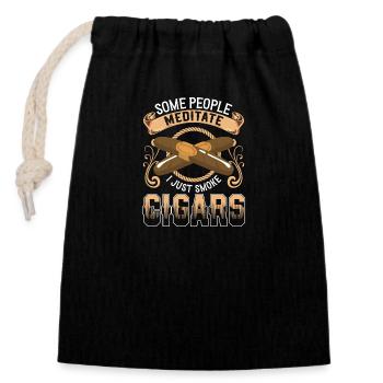 Smoker Gentleman Drug - Closable cotton gift bag (14x20cm) - black - Front
