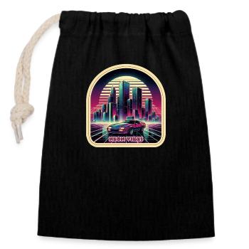Neon Car Sticker - Closable cotton gift bag (14x20cm) - black - Front