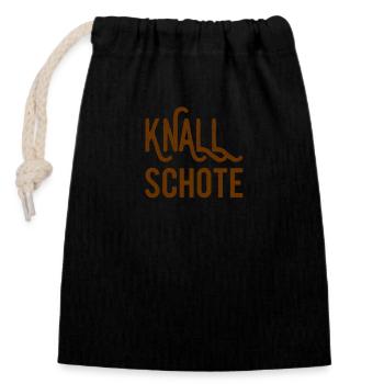 eine echte Knallschote - Verschließbarer Geschenkbeutel aus Baumwolle (14x20cm) - Schwarz - Vorne