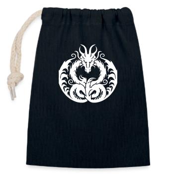 Fantasy Drache Anime Drachenkopf Mythisches Reptil - Verschließbarer Geschenkbeutel aus Baumwolle (14x20cm) - Navy - Vorne