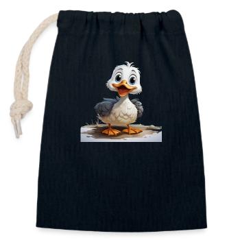 The plumage of the duck is a miracle of nature - Closable cotton gift bag (14x20cm) - navy - Front