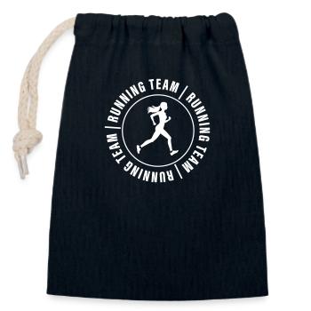 Running Team Marathon Woman - Closable cotton gift bag (14x20cm) - navy - Front