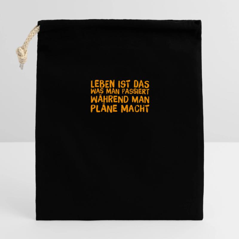 Plans don't work Closable cotton gift bag (14x20cm)