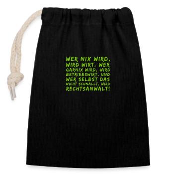 Les faits de la vie - Sac cadeau en coton avec cordon (14 x 20 cm) - noir - Devant