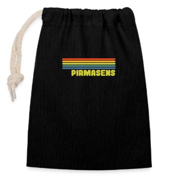 Pirmasens - Verschließbarer Geschenkbeutel aus Baumwolle (14x20cm) - Schwarz - Vorne