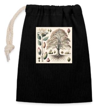Tulpenbaum Botanik - Verschließbarer Geschenkbeutel aus Baumwolle (14x20cm) - Schwarz - Vorne