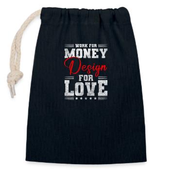 Designer Graphic Artist Drawings - Closable cotton gift bag (14x20cm) - navy - Front