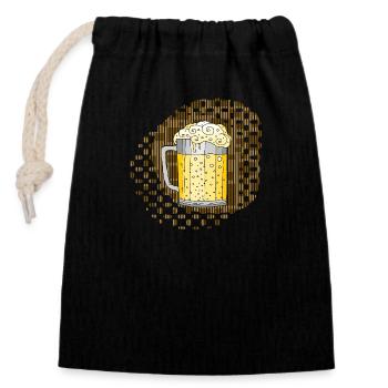 Mug - Closable cotton gift bag (14x20cm) - black - Front