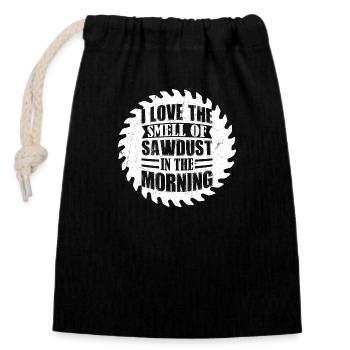 Sawdust Sunrise - Morning Aroma for Carpenters - Closable cotton gift bag (14x20cm) - black - Front