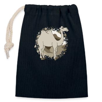Camel - Closable cotton gift bag (14x20cm) - navy - Front
