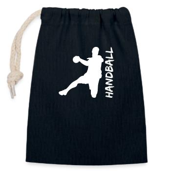 Ballon à main - Sac cadeau en coton avec cordon (14 x 20 cm) - bleu marine - Devant