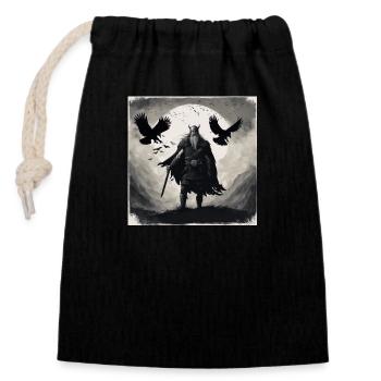 Le retour d’Odin - Sac cadeau en coton avec cordon (14 x 20 cm) - noir - Devant