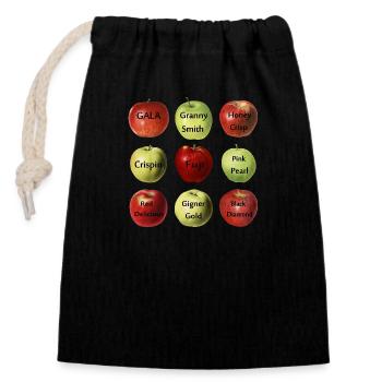 Types Of Apples - Apples Breeds List Apples Lover - Closable cotton gift bag (14x20cm) - black - Front