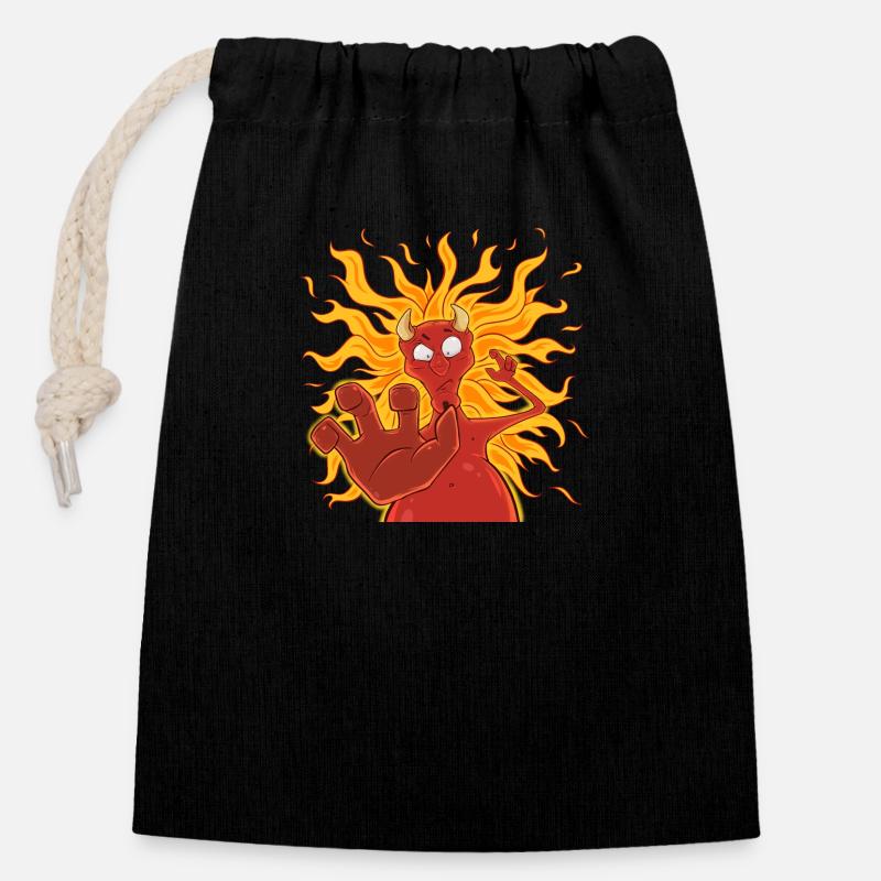 Satan wants you! - Closable cotton gift bag (14x20cm) - black