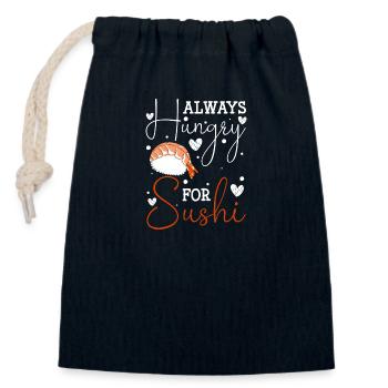 Sushi Food Maki Chopsticks - Closable cotton gift bag (14x20cm) - navy - Front