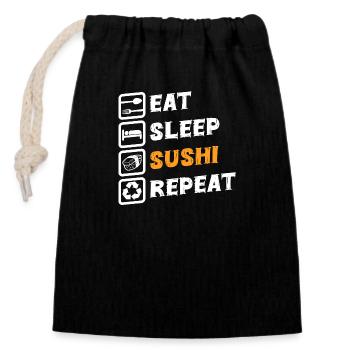 Japanese Food Favorite Food - Closable cotton gift bag (14x20cm) - black - Front