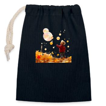 Fascination des bulles de savon - Sac cadeau en coton avec cordon (14 x 20 cm) - bleu marine - Devant