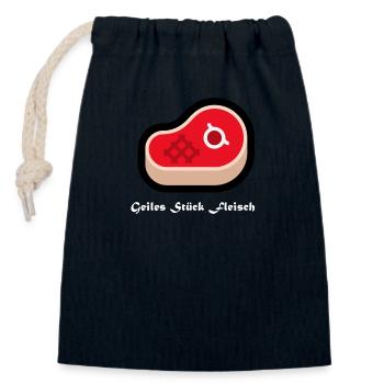 geiles Stück fleisch - Verschließbarer Geschenkbeutel aus Baumwolle (14x20cm) - Navy - Vorne