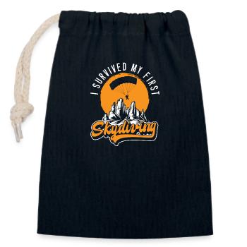 Fallschirmspringen Adrenalin Freier Fall - Verschließbarer Geschenkbeutel aus Baumwolle (14x20cm) - Navy - Vorne
