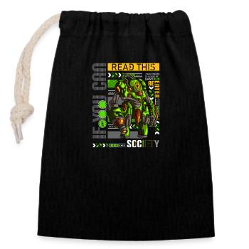 PC Nerd Gamer Gamepad - Closable cotton gift bag (14x20cm) - black - Front