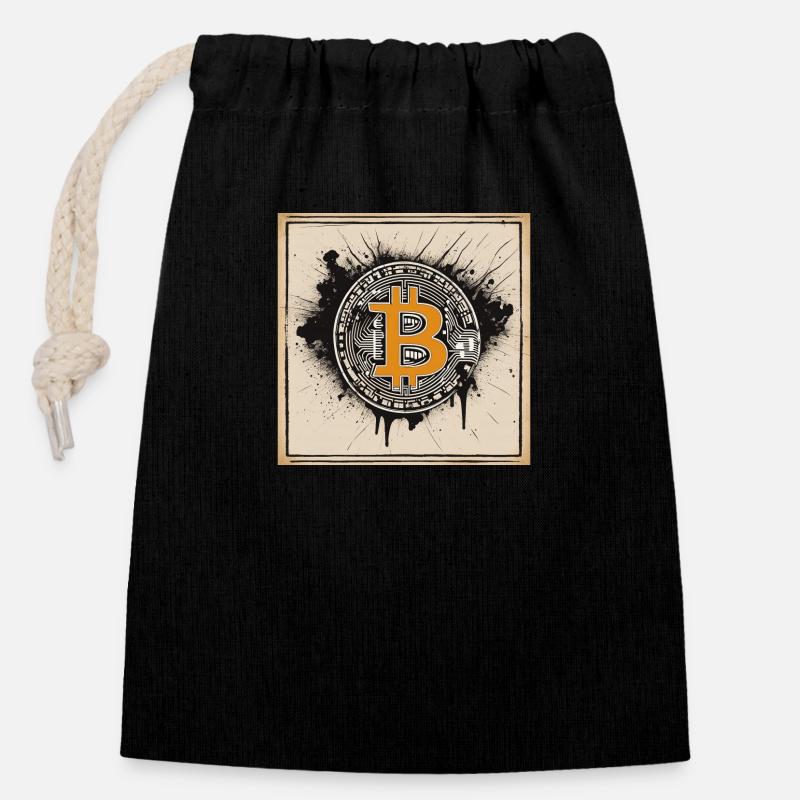 Affiche Rétro Vintage - Sac cadeau en coton avec cordon (14 x 20 cm) - noir