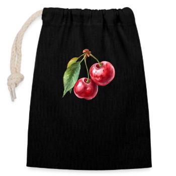 Cocktail Cherry pour les cerises aux fruits d’été - Sac cadeau en coton avec cordon (14 x 20 cm) - noir - Devant