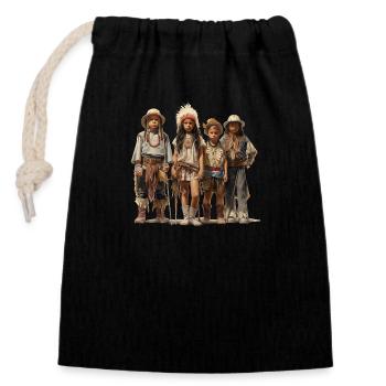 Carnival disguise with imagination - Closable cotton gift bag (14x20cm) - black - Front