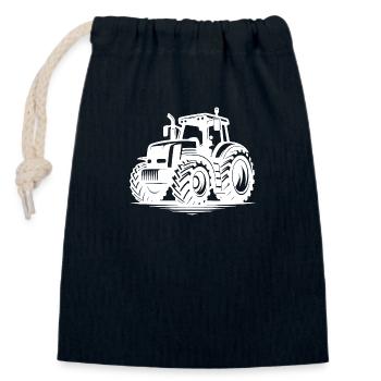 Tracteurs robustes pour les machines agricoles de tracteur Biofarmer - Sac cadeau en coton avec cordon (14 x 20 cm) - bleu marine - Devant