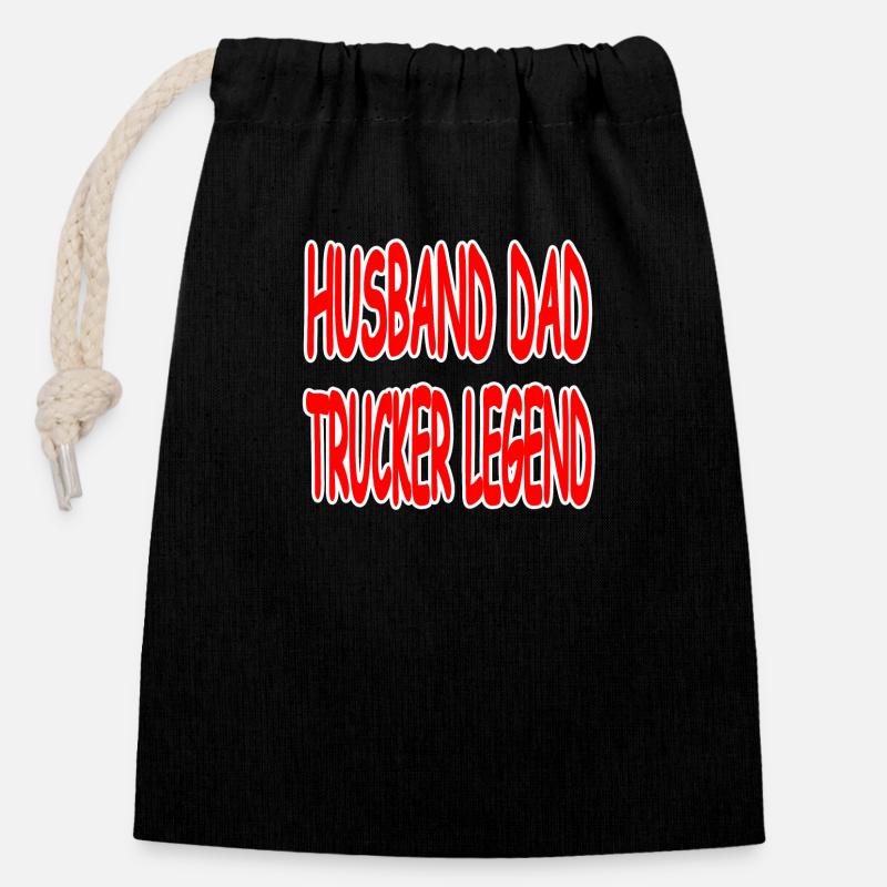 Trucker - Closable cotton gift bag (14x20cm) - black